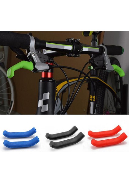 Kırmızı Stil 1 Çift Bisiklet Direksiyon Sapı Kapak Fren Kolu Kapağı Mtb Dağ Bisikleti Bisiklet Silikon Kaymaz Direksiyon Yumuşak Tutma (Yurt Dışından) modelleri