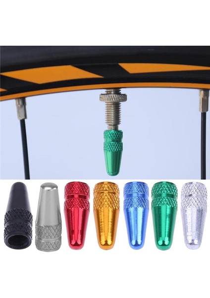 Yeşil Stil 5 Adet Alüminyum Bisiklet Presta Valf Kapakları - Yüksek Basınçlı Dikenli Lastik Valf Tozu Kapağı, Bisiklet Aksesuarı (Yurt Dışından) fırsatları