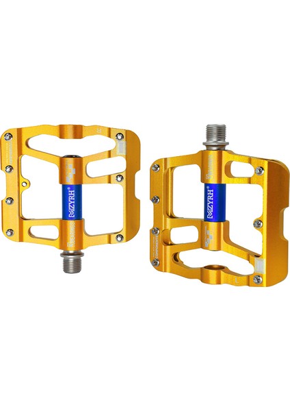 S12-ALTIN Mavisi Stili Mzyrh Bisiklet Pedalları Bisiklet Pedal Kaymaz Mtb Pedallar Alüminyum Alaşımlı Düz Uygulanabilir Su Geçirmez Bisiklet Aksesuarları (Yurt Dışından)