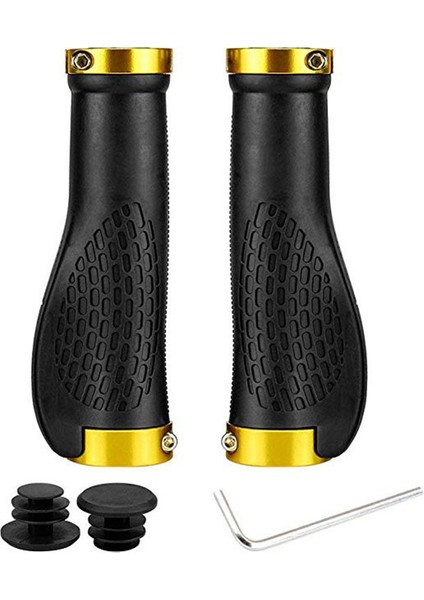 Altın Bir Stil Kaymaz Kauçuk Bisiklet Tutacakları Dağ Bisikleti Kilitli Bisiklet Sap Tutacakları 2~2.5cm Mtb Yol Bisikleti Kaymaz Tutacakları (Yurt Dışından)