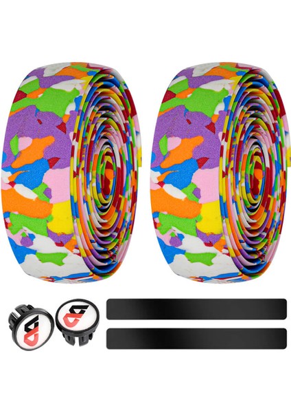 Çoklu Stil 6 Adet Yol Bisikleti Yapışkanlı Direksiyon Kayışı Bisiklet Kavrama Bandı Kamuflaj Bisiklet Bisiklet Kolu Kayışları (Yurt Dışından)