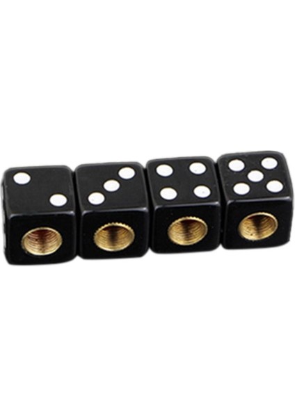 Siyah Stil 4 Adet Zar Şekilli Araba Tekerlek Lastik Hava Vana Gövde Kapağı Toz Kapağı Bisiklet Vana (Yurt Dışından)