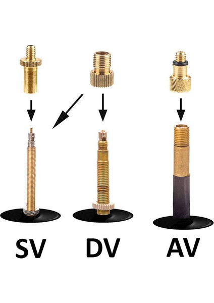 Sarı Stil Vana Adaptör Seti Bisiklet Arabası Vana Adaptörü Kit Seti Hava Kompresörü Bisiklet Pompası Bisiklet Aksesuarları Altın EDF88 (Yurt Dışından) fiyatları