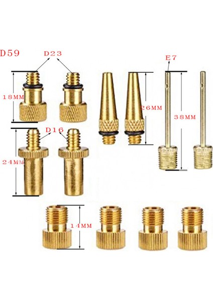 Sarı Stil Vana Adaptör Seti Bisiklet Arabası Vana Adaptörü Kit Seti Hava Kompresörü Bisiklet Pompası Bisiklet Aksesuarları Altın EDF88 (Yurt Dışından) modelleri