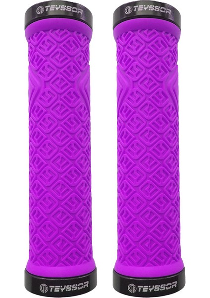 Mor Tarzı Teyssor Dağ Bisikleti Tutmaçları,mtb ve Dağ Inişi Için Çift Kilitli Bisiklet Direksiyon Tutmaçları (Yurt Dışından)