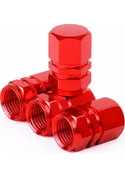Tip B - Kırmızı Stil 4 Adet Alüminyum Alaşım Araçlar Lastik Valf Kapağı - Motoryaklar Kamyonlar Bisikletler Schrader Valf Kapağı Bisiklet Aksesuarları (Yurt Dışından)