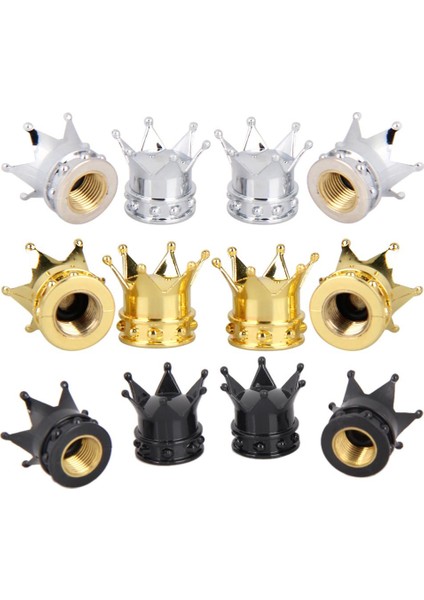Bir Stil 4 Adet Evrensel Altın Taç Araba Kamyon Bisiklet Lastik Hava Vana Gövde Kapağı Kral Taç Lastik Tekerlek Vana Hava Toz Kapağı Kapakları (Yurt Dışından) fiyatları