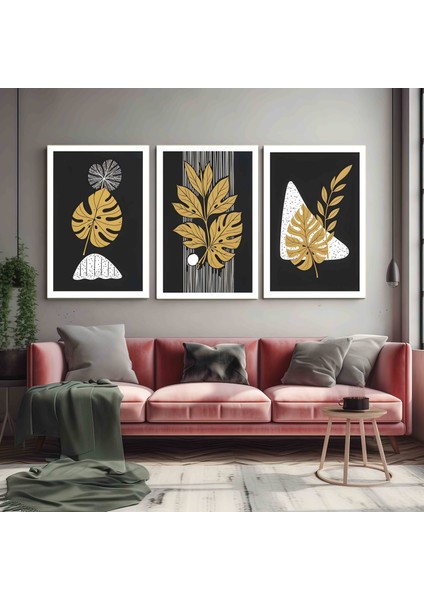 Matisse - Boho - Art Deco - Soyut - Doğa ( 3 Lü Çerçevesiz ) Poster - Afiş - Tablo KR2C00926/
