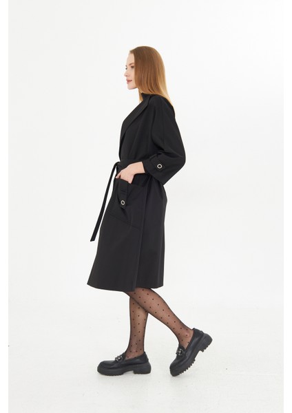 Astarı Desenli Çıtçıtlı Trençkot fiyatları