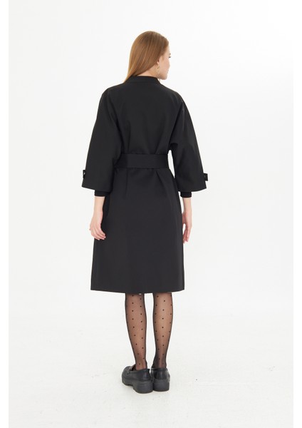 Astarı Desenli Çıtçıtlı Trençkot fırsatları