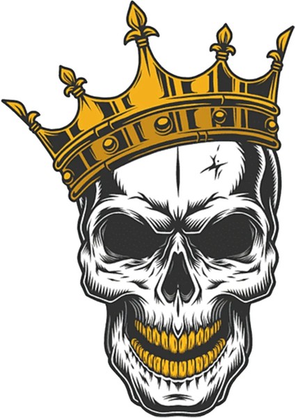 Kral Kuru Kafa Oto, Motorsiklet, Araç, Laptop Sticker 19CM