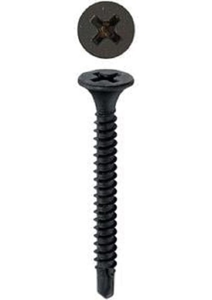 3.5 x 25 Borazan Başlı Matkap Uçlu Alçıpan Vidası Siyah 50 Adet