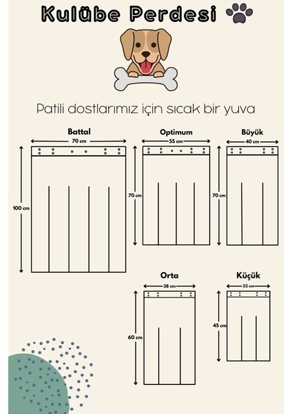 Köpek Kulübe Kapısı İçin Perde; Kış Soğuğundan, Kardan, Yağmurdan, Rüzgardan Korunma Şeffaf Büyük 40X70CM