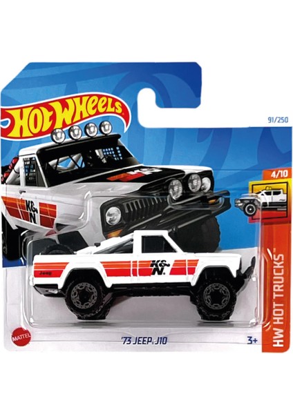 1/64 Ölçek Tekli Regular Arabalar HTF00 Hw Hot Trucks / '73 Jeep J10 (Beyaz)