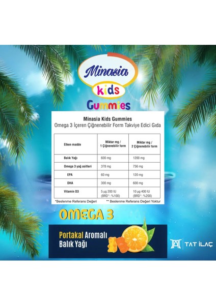 Omega 3 Gummies Çiğnenebilir Form