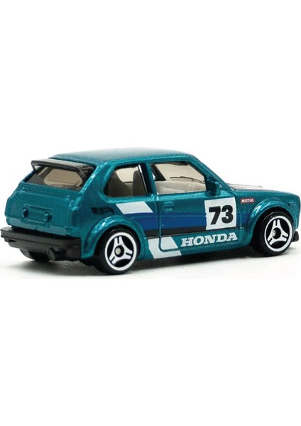 1/64 Ölçek Tekli Regular Arabalar HTD62 Compact Kings / '73 Honda Civic Custom (Mavi)
