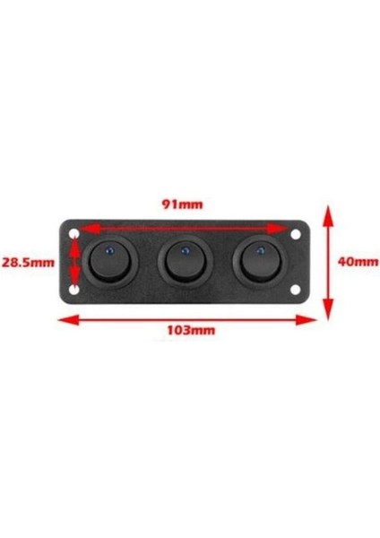 Shuıvan On-Off Anahtarlı Switch Panel 3'lü Mavi Işık fiyatları