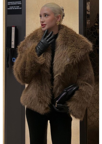 Kahverengi Yumuşak Dokulu Kadın Kürk Mont MG2204 fiyatları