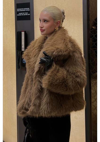 Kahverengi Yumuşak Dokulu Kadın Kürk Mont MG2204 fırsatları