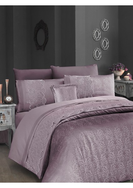 Firstchoice Hillary Lilac Desen Abiye Nevresim Takımı