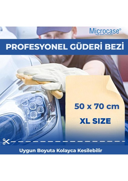 Sentetik Mikrofiber Güderi Oto Kurulama Bezi Araç Cam Kaporta Temizlik Bezi 50X70 1 Adet - AL4873