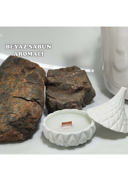 Dekoratif Doğal Beyaz Sabun, Çilek, Limon Aromalı Mum, Kokulu Mum fiyatları