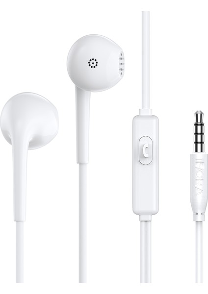 AUT117 3.5mm Kulak Içi Kablolu Kulaklık LTX-LH023 - Mikrofonlu - Android Uyumlu - Beyaz