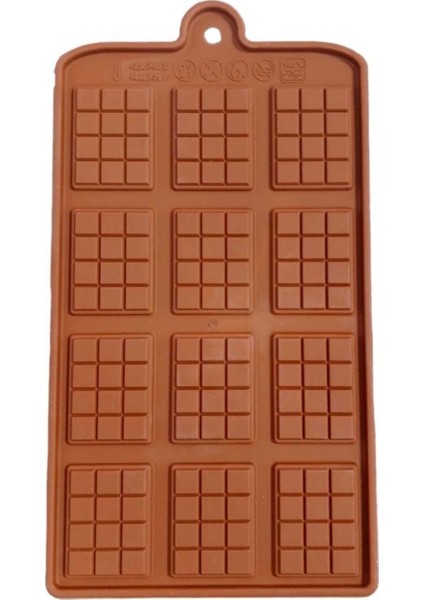 Tekno Trust 12'li Mini Tablet Çikolata Kalıbı 19 x 11 cm - H: 2.8 - 3.7 cm