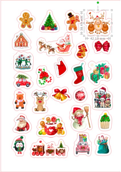 Christmas Temalı Sticker - Yılbaşı Cam Duvar Laptop Telefon 25+ Figür