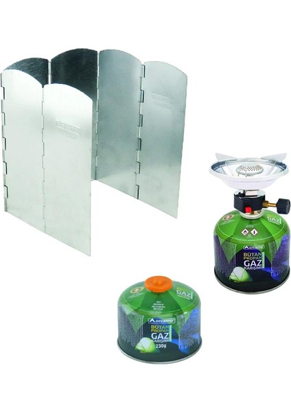 Siboplu Kartuş Ocak+Tüp CK-193-230+1 Adet 230 gr Tüp+Rüzgarlık RZ-306 ORC-006-C1