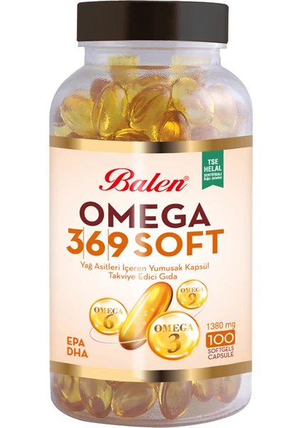 Omega 3,6,9 Soft Yağ Asitleri İçeren Yumuşak Kapsül 1380 MG