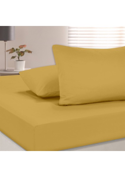 Organik Pamuk Akfil Düz Çarşaf Seti Tek Kişilik 160X240 cm Hardal fiyatları