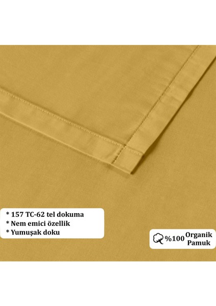 Organik Pamuk Akfil Düz Çarşaf Seti Tek Kişilik 160X240 cm Hardal modelleri