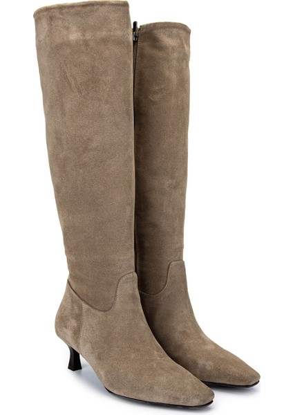 Kadın Deri Bej Süet Topuklu Çizme 1078 022 Bn Czm Sk24-25 Bej Suet fiyatları