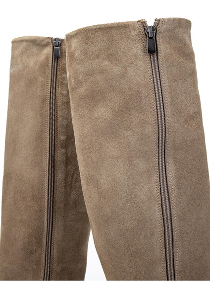 Kadın Deri Bej Süet Topuklu Çizme 1078 022 Bn Czm Sk24-25 Bej Suet fırsatları