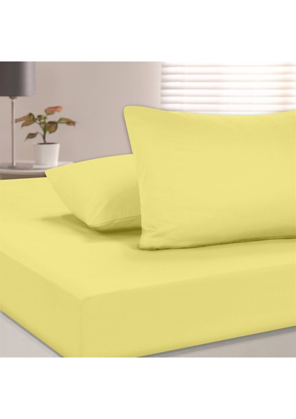 Organik Pamuk Akfil Düz Çarşaf Seti Çift Kişilik 240X260 cm Sarı fiyatları