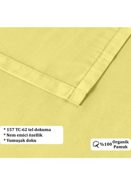 Organik Pamuk Akfil Düz Çarşaf Seti Çift Kişilik 240X260 cm Sarı modelleri