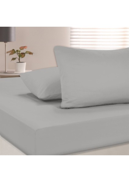 Organik Pamuk Akfil Düz Çarşaf Seti Çift Kişilik 240X260 cm Gri fiyatları