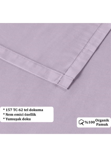Organik Pamuk Akfil Düz Çarşaf Seti Çift Kişilik 240X260 cm Lila modelleri