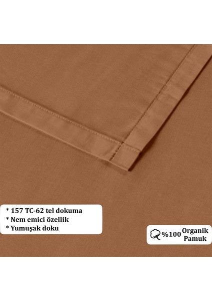 Organik Pamuk Akfil Düz Çarşaf Seti Tek Kişilik 160X240 cm Kiremit modelleri