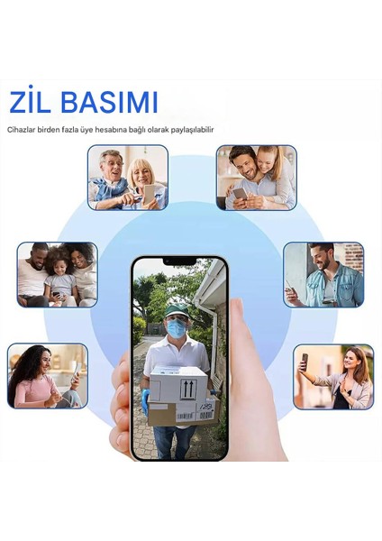 W5 Kapı Zili, Hd Görüntülü Kameralı Kablosuz Kapı Zili, İki Yönlü Konuşma, Akıllı Wifi Interkom, Ev İçin İki Yönlü Konuşma Uzun Pil Ömrü