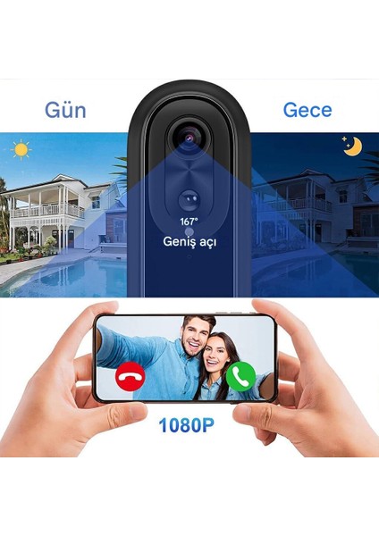 W5 Kapı Zili, Hd Görüntülü Kameralı Kablosuz Kapı Zili, İki Yönlü Konuşma, Akıllı Wifi Interkom, Ev İçin İki Yönlü Konuşma Uzun Pil Ömrü
