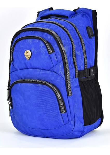 1550-2226 Unisex Anatomik Yarasa Sırt Okul Çantası - NKT01550-SAKS-MAVI-TEKEBAT