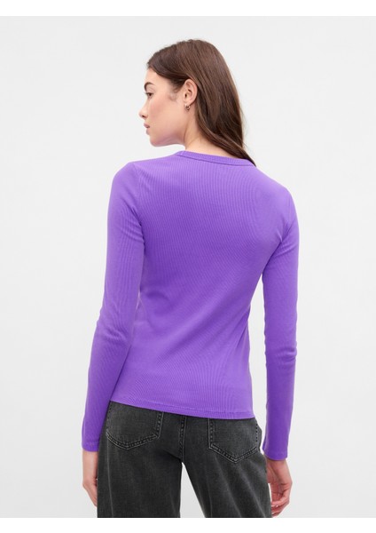 Kadın Mor Fitilli T-Shirt indirimleri