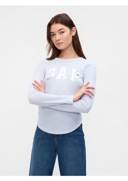 Kadın Lila Waffle Örgü T-Shirt