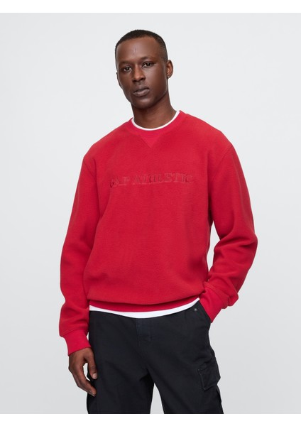 Erkek Kırmızı Gap Logo Fleece Sweatshirt