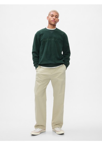 Erkek Koyu Yeşil Gap Logo Fleece Sweatshirt