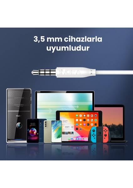 AUT117 3.5mm Kulak Içi Kablolu Kulaklık LTX-LH023 - Mikrofonlu - Android Uyumlu - Beyaz modelleri