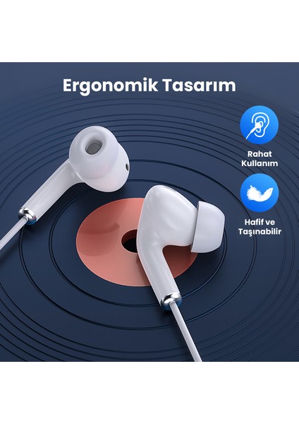 AUT117 3.5mm Kulak Içi Kablolu Kulaklık LTX-LH023 - Mikrofonlu - Android Uyumlu - Beyaz fırsatları