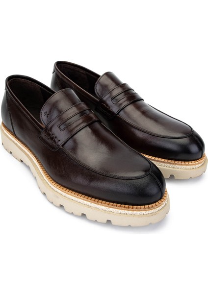 Erkek Deri Kahverengi Casual Ayakkabı 987 136 Erk Ayk SK24-25 Kahve Dr